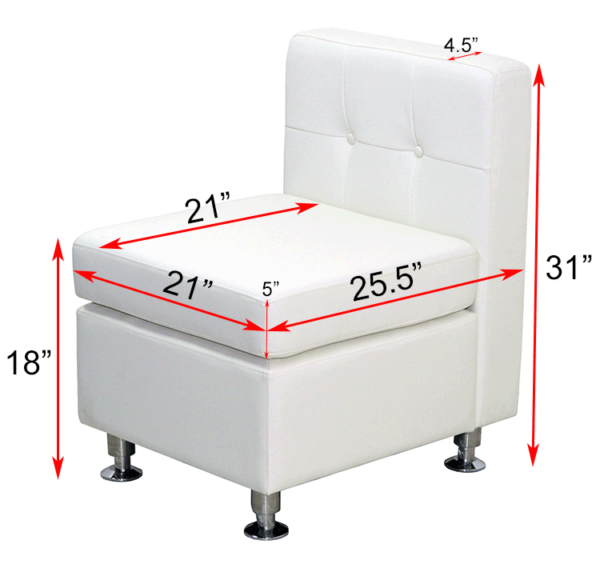 Lounge sectional armless seat